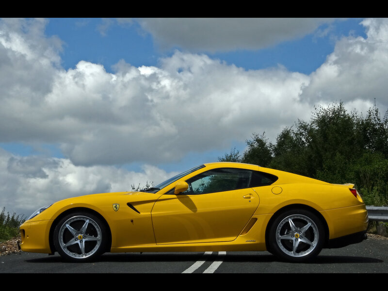 Yellow Ferrari sports car