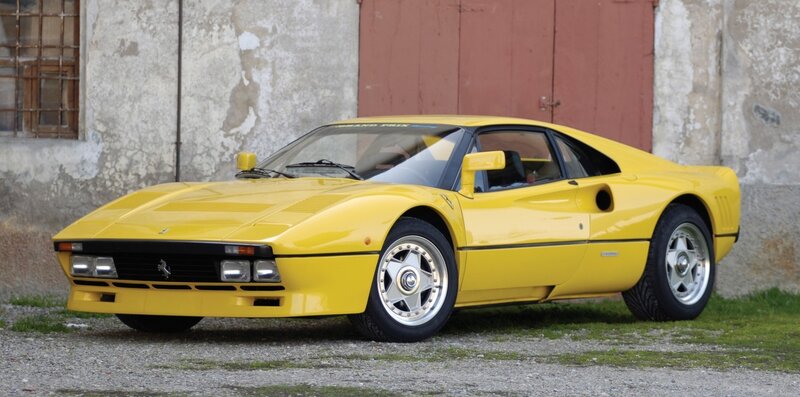 Yellow Ferrari sports car