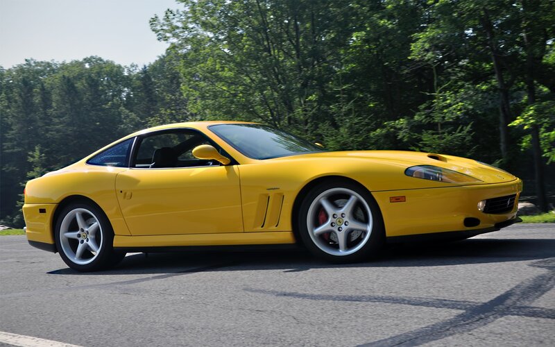 Yellow Ferrari sports car
