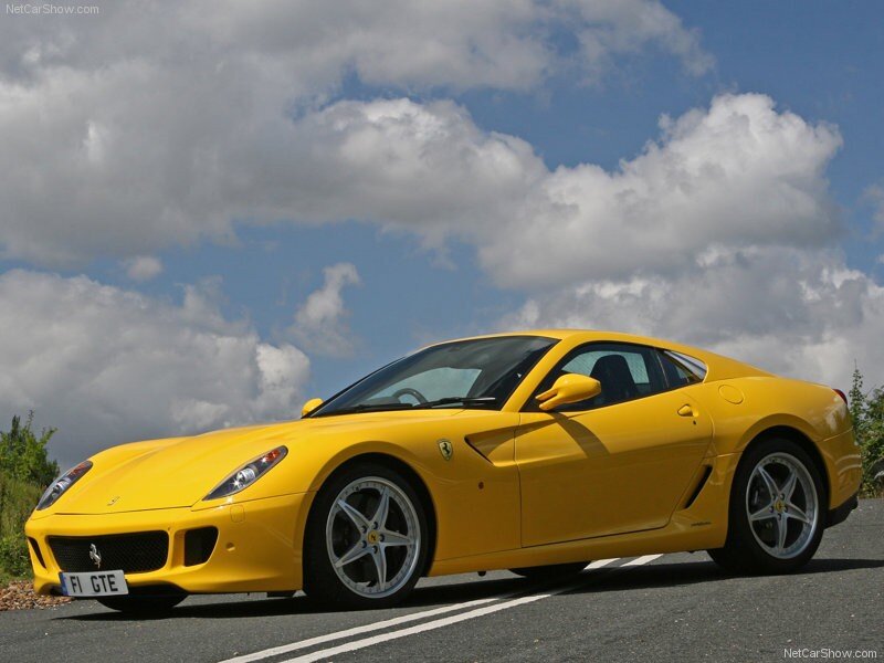 Yellow Ferrari sports car