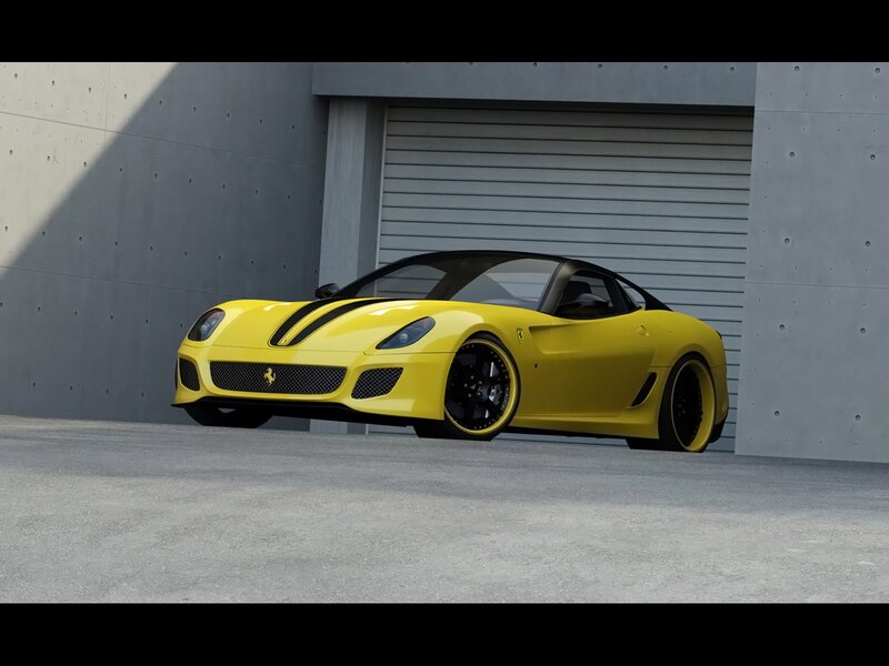 Yellow Ferrari sports car