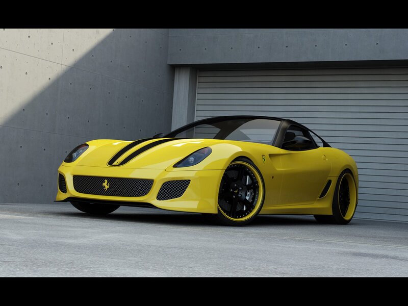 Yellow Ferrari sports car