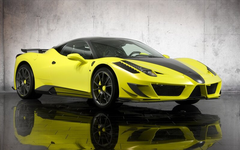Yellow Ferrari sports car