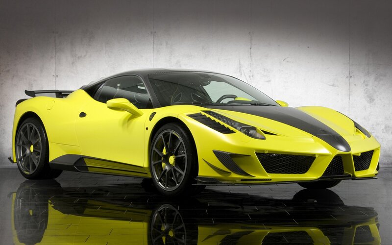 Yellow Ferrari sports car