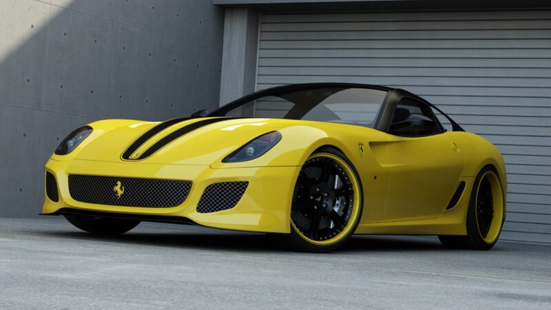 Yellow Ferrari sports car