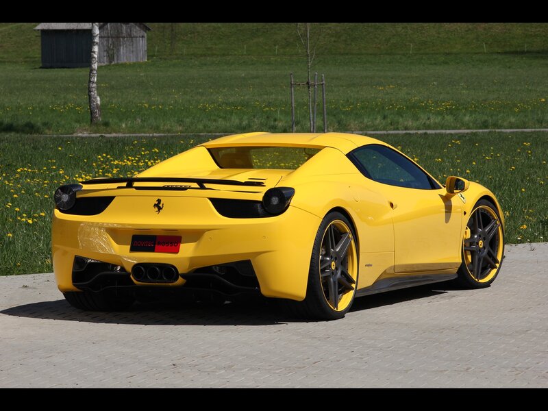 Yellow Ferrari sports car