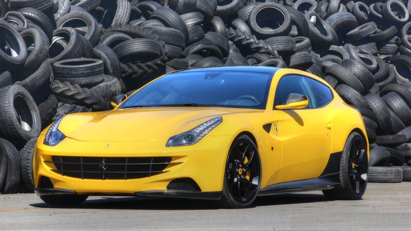 Yellow Ferrari sports car
