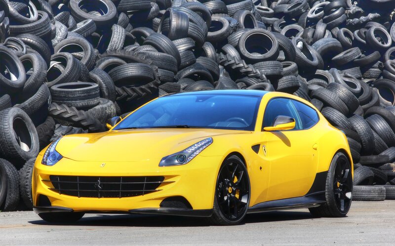Yellow Ferrari sports car