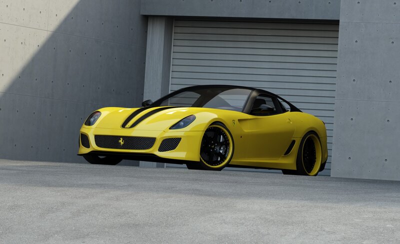 Yellow Ferrari sports car