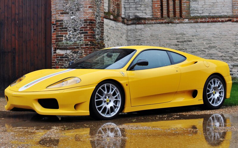 Yellow Ferrari sports car