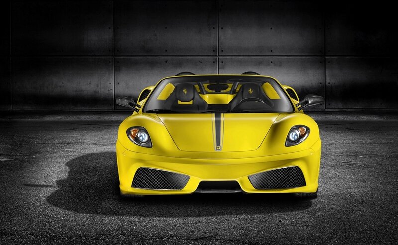 Yellow Ferrari sports car
