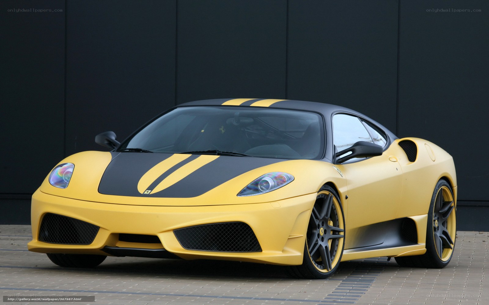 yellow ferrari sports car