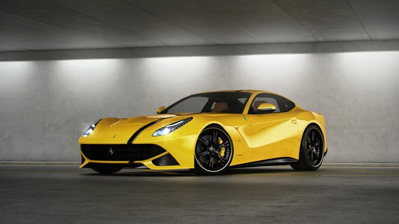 Yellow Ferrari sports car