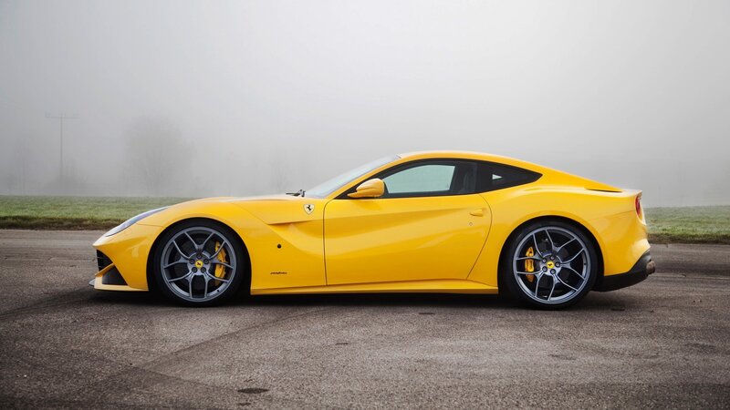Yellow Ferrari sports car