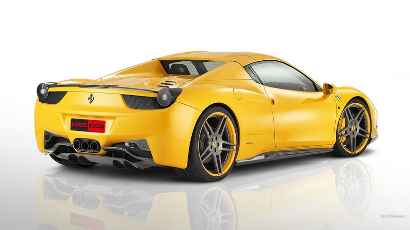 yellow ferrari sports car