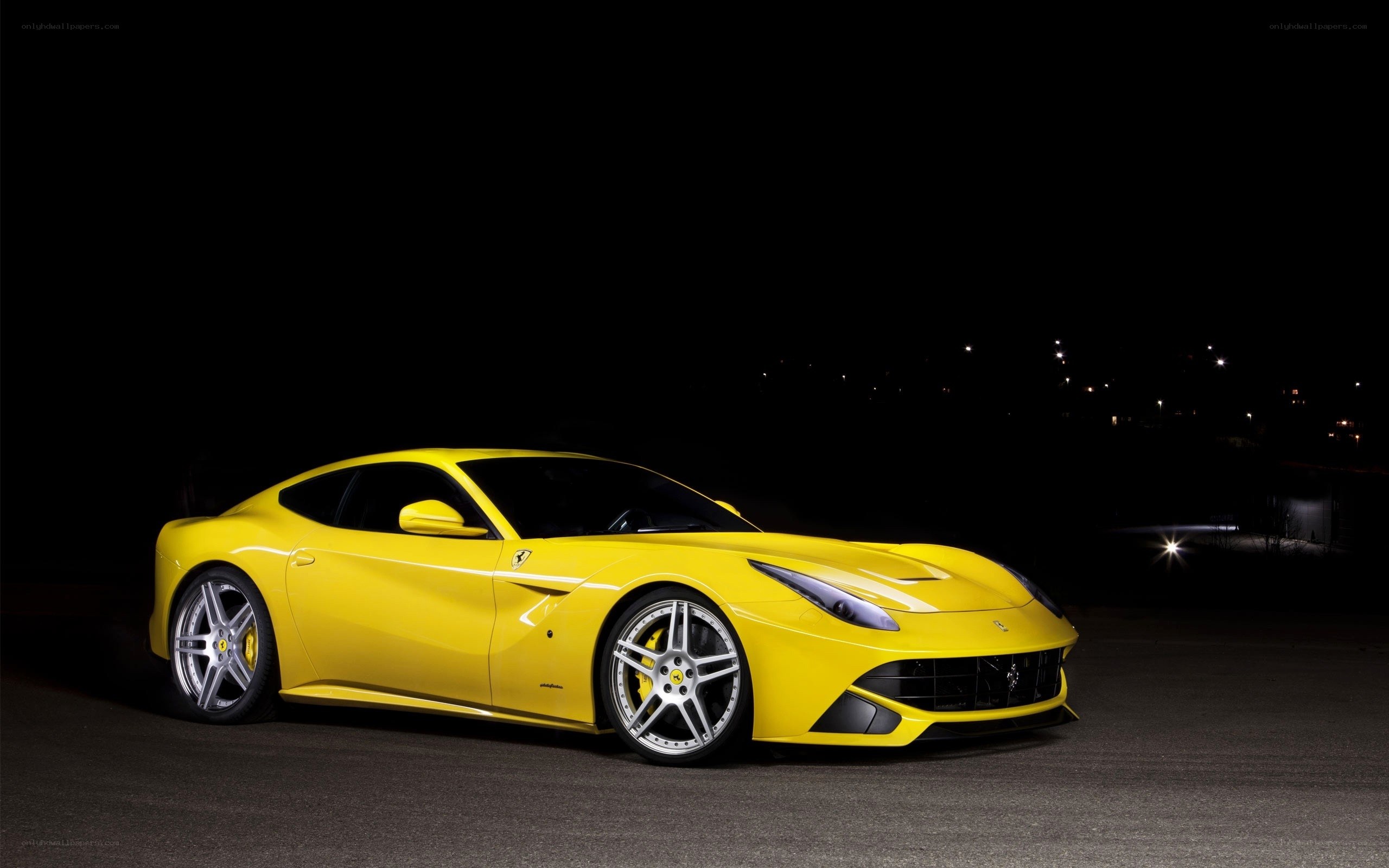 Yellow Ferrari sports car
