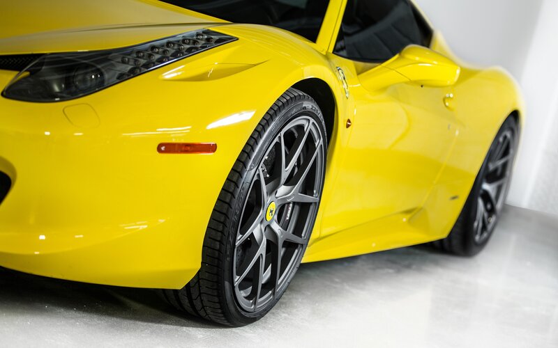 Yellow Ferrari sports car