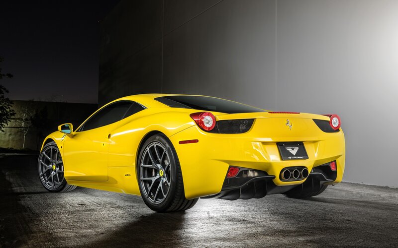 Yellow Ferrari sports car