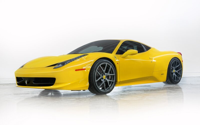 Yellow Ferrari sports car