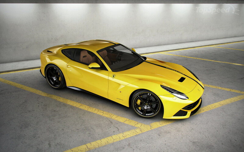 Yellow Ferrari Sports Car — Dramatic, 3d Render