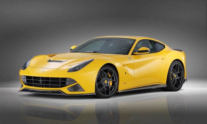 Yellow Ferrari Sports Car — Dramatic, Photograph, Wheels, Grille