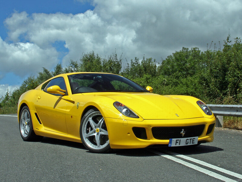 Yellow Ferrari Sports Car — Dynamic