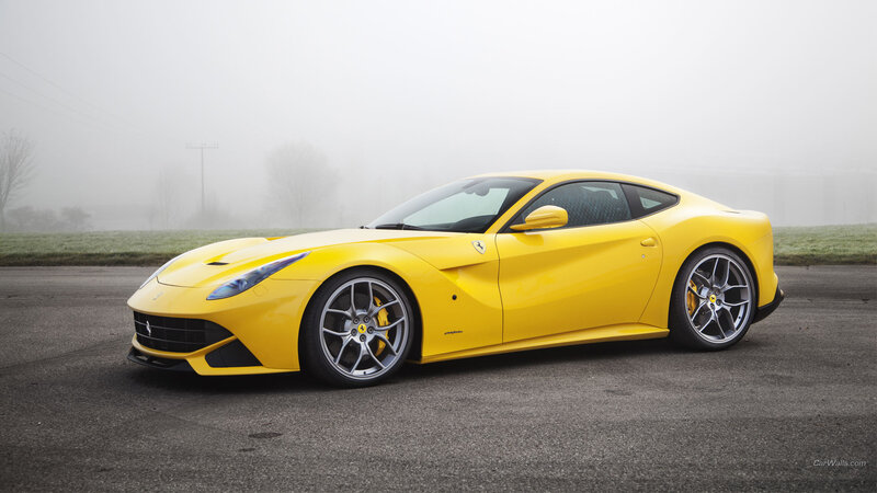Yellow Ferrari Sports Car — Misty