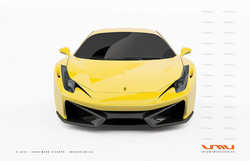 Yellow Ferrari Sports Car — Neutral, 3d Render