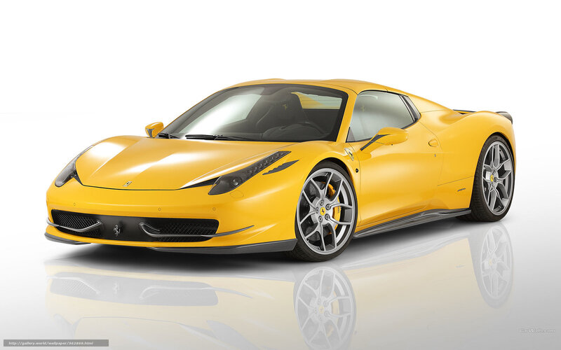 Yellow Ferrari Sports Car — Neutral, Photograph, Wheels, Windows