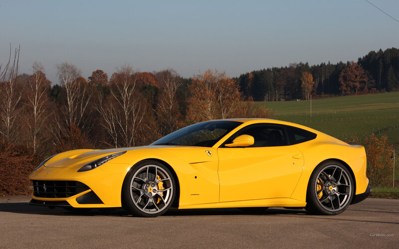 Yellow Ferrari Sports Car — Serene, Autumn