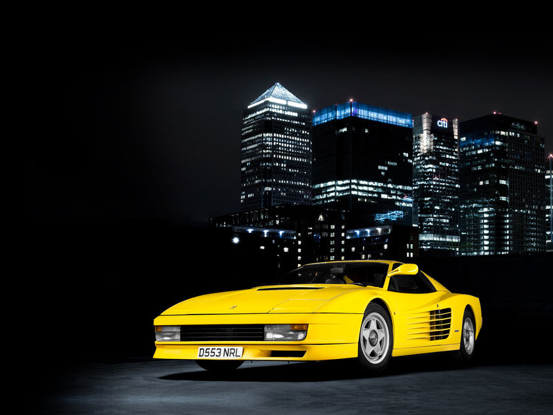 Yellow Ferrari Testarossa — Dramatic