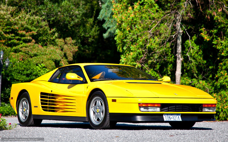 Yellow Ferrari Testarossa — Serene, Afternoon