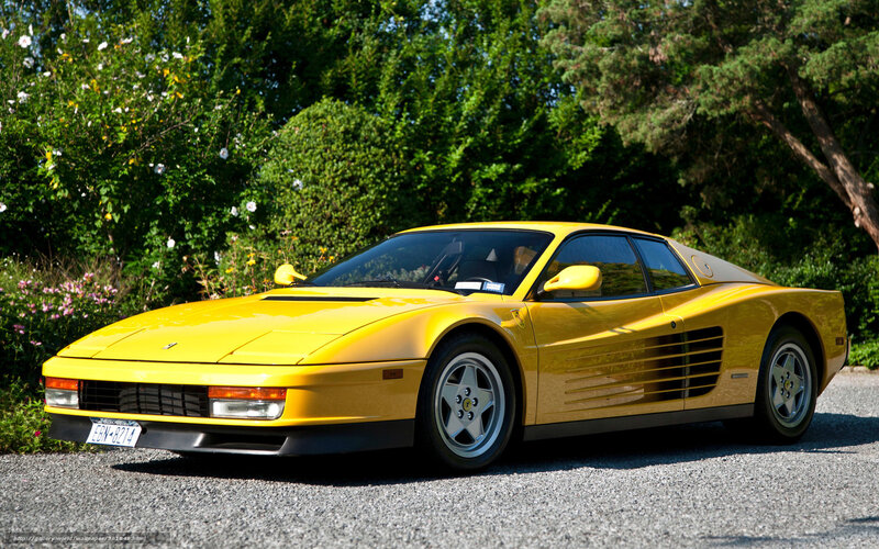 Yellow Ferrari Testarossa