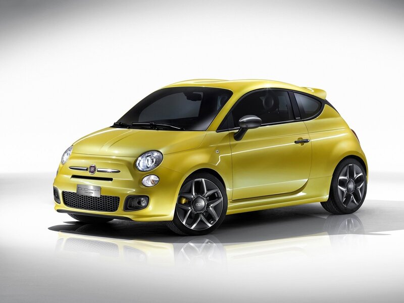 Yellow Fiat 500 Coupe — Neutral