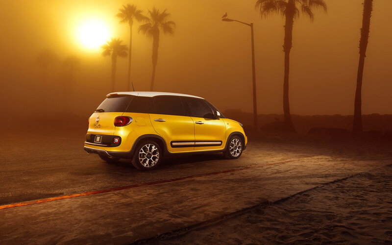 Yellow Fiat Car — Dramatic