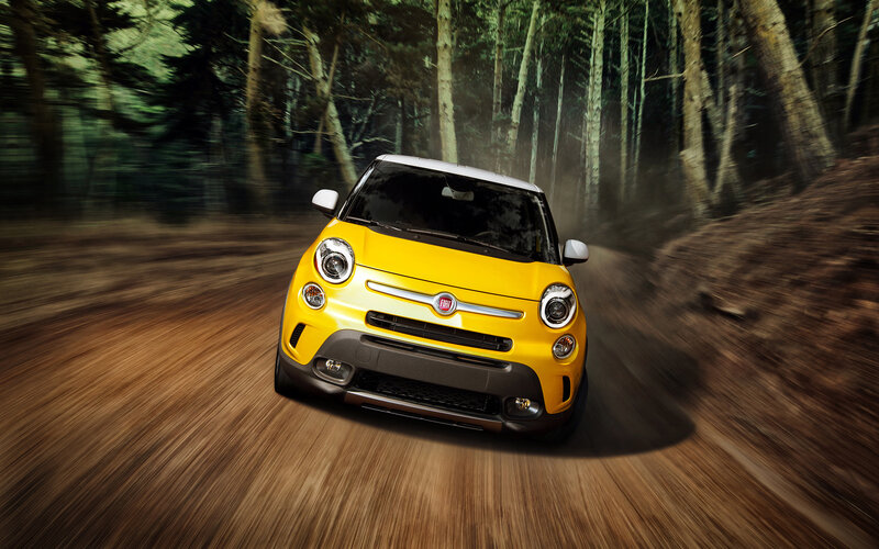 Yellow Fiat Car — Dynamic, Photograph