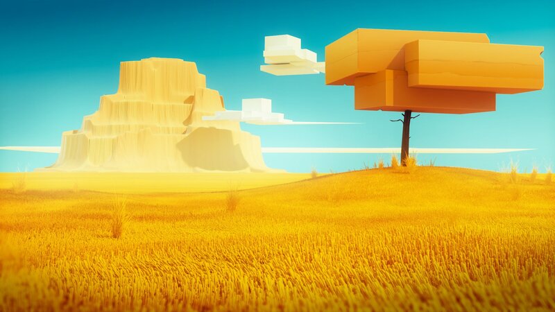 Yellow Field with Tree