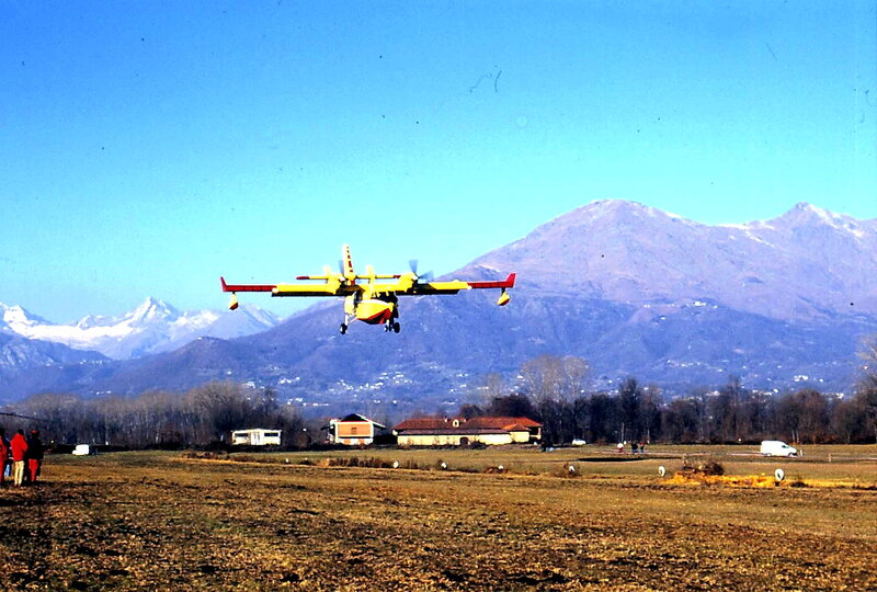 Yellow Firefighting Plane — Blue