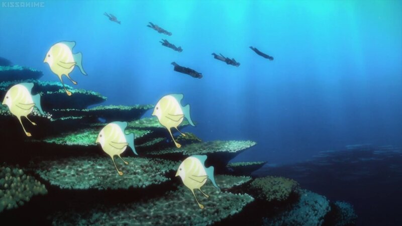 Yellow Fish Near Coral — Blue, Serene