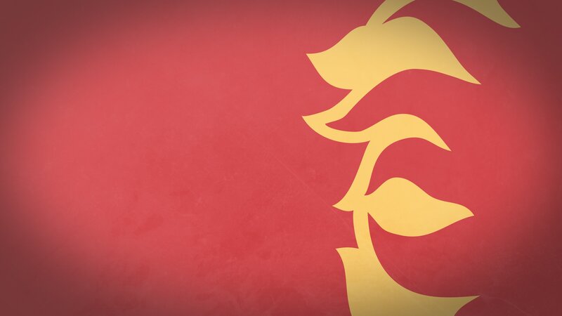 yellow flame on red background