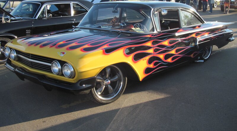 Yellow Flame-painted Car — Black