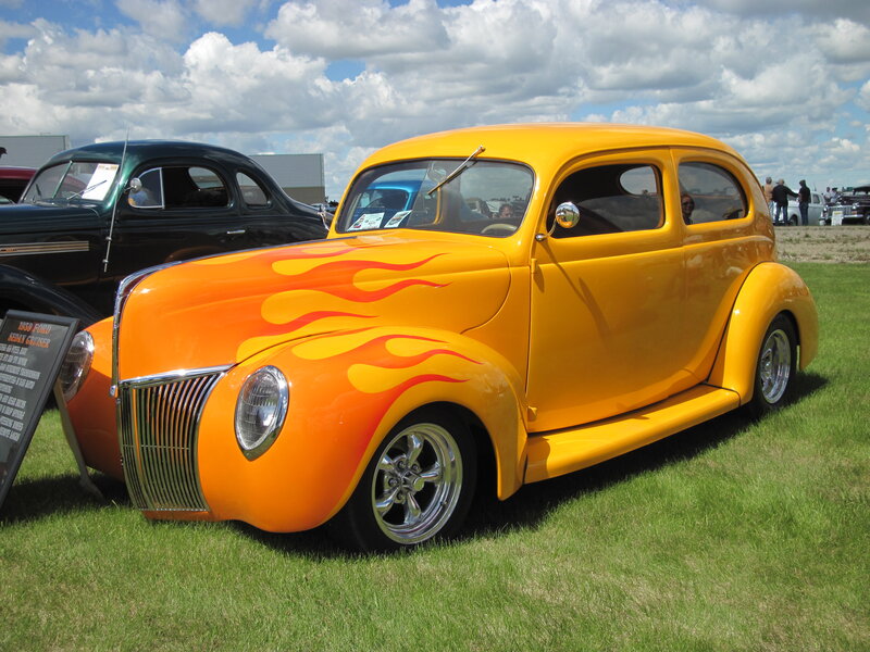 Yellow Flame-painted Car — Outdoor