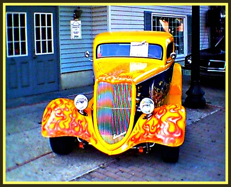 Yellow Flame-painted Car