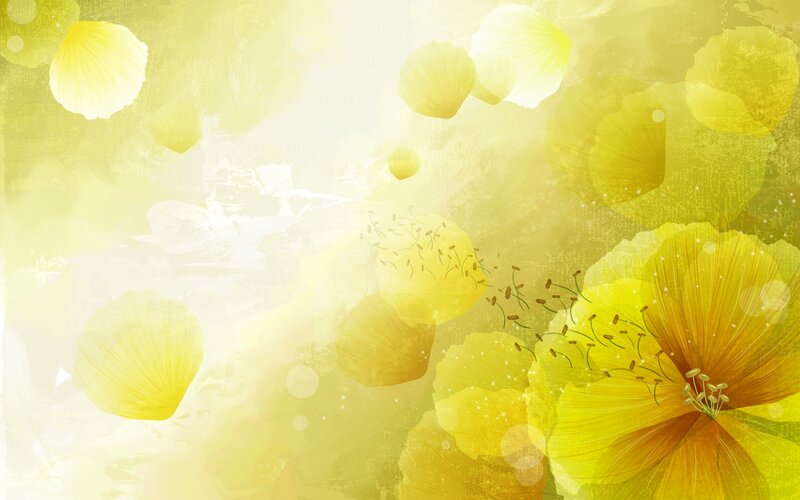 yellow floral abstract background