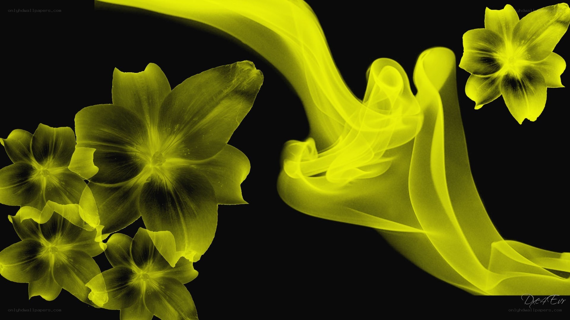 Yellow floral abstract design