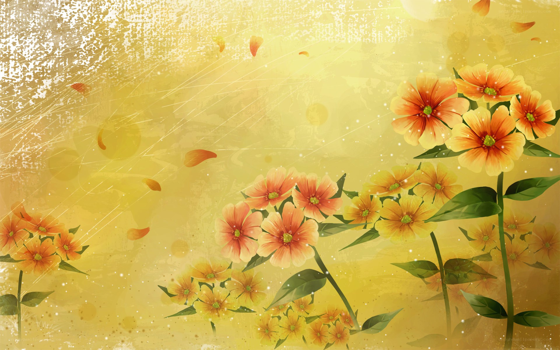 yellow floral background art