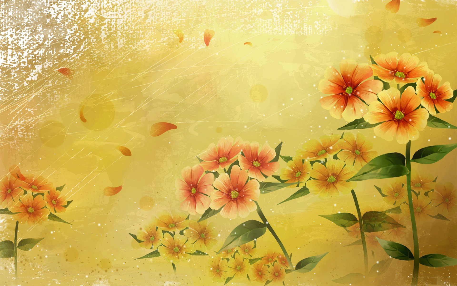 yellow floral background art