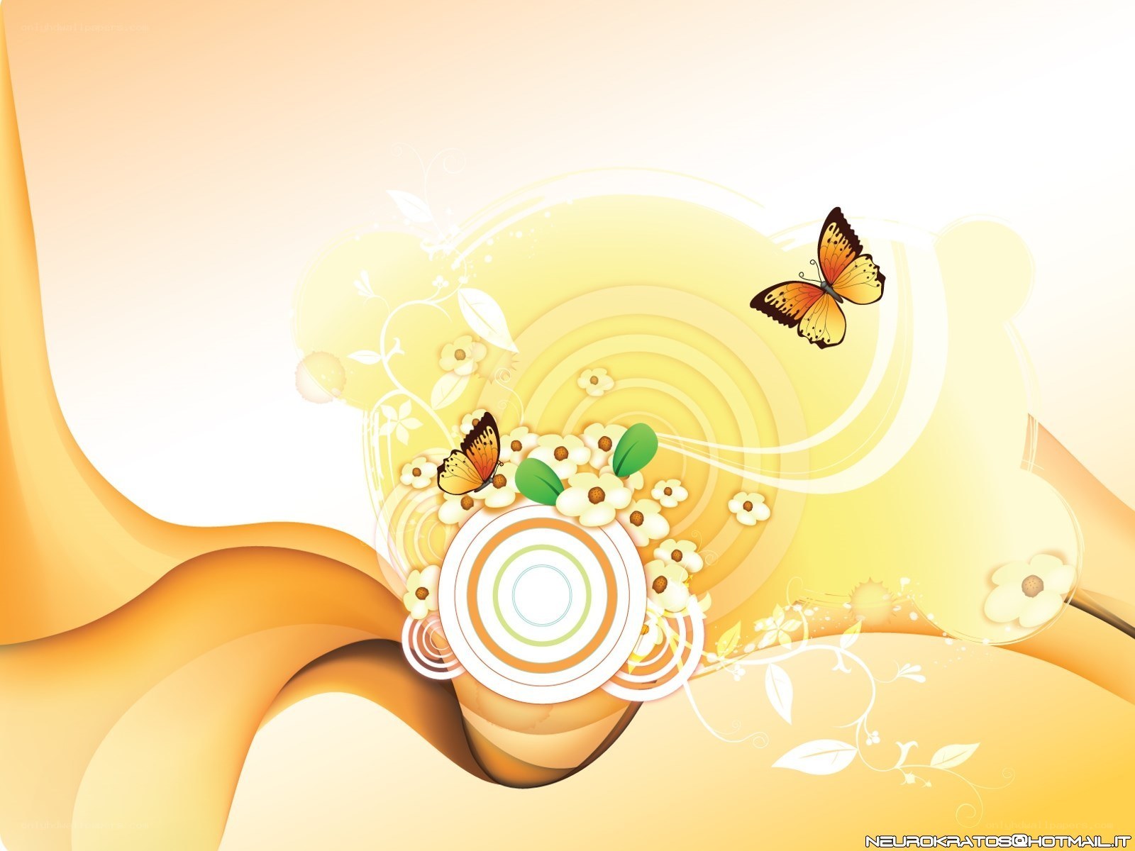 yellow floral butterfly design