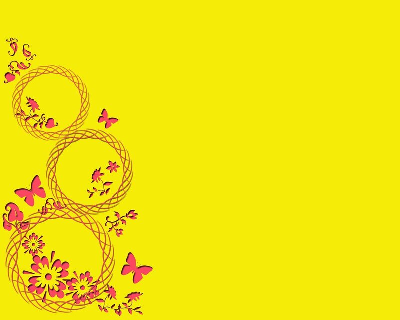 yellow floral design with butterflies