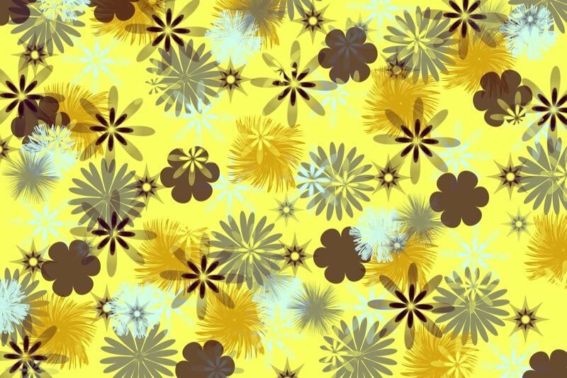 yellow floral pattern background